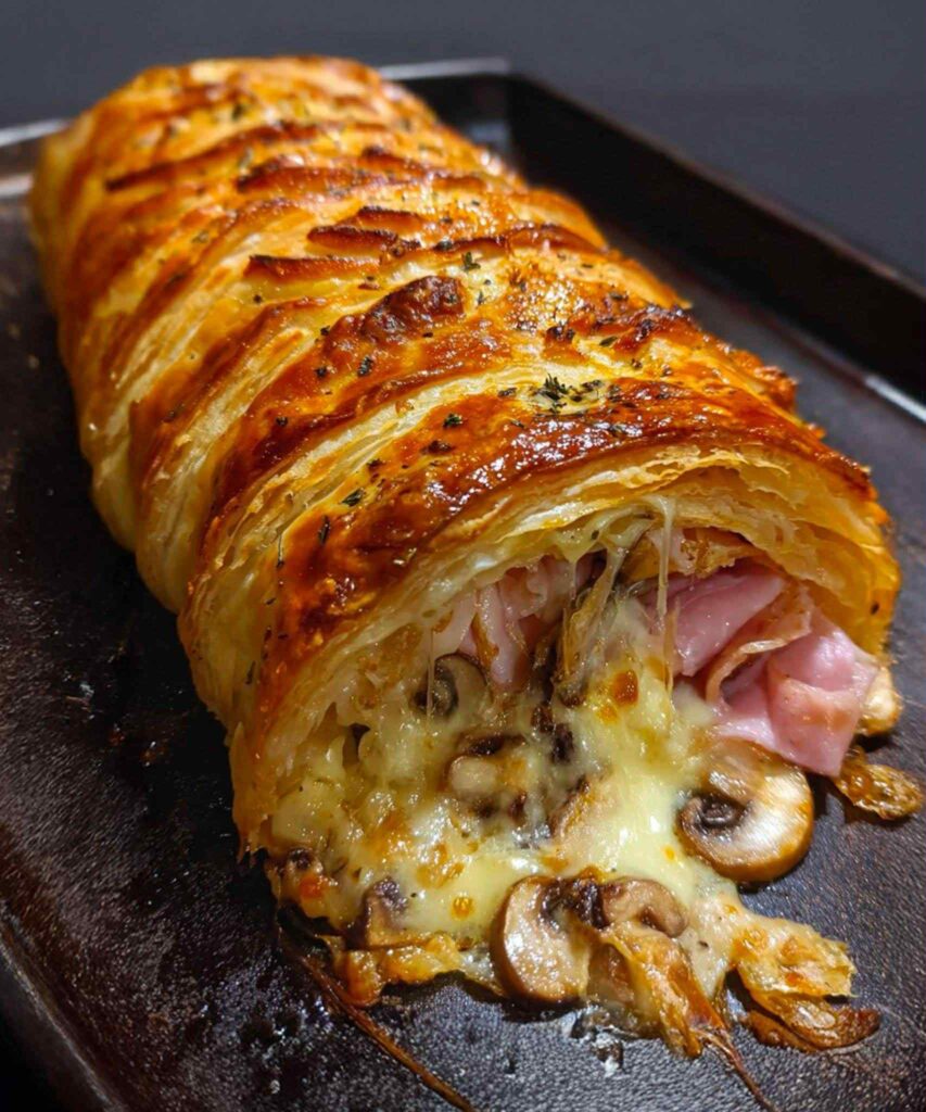 Ciasto_francuskie_z_pieczarkami_i_szynk_ Ciasto_francuskie_z_pieczarkami_i_szynk_