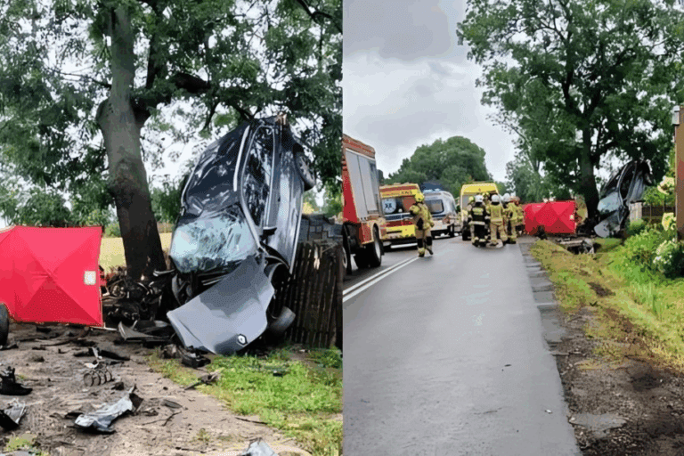 TRAGICZNY_WYPADEK_W__LEZANACH___KIEROWCA_NIE__YJE__KOBIETA_I_DZIECKO_WALCZ__O_ZDROWIE