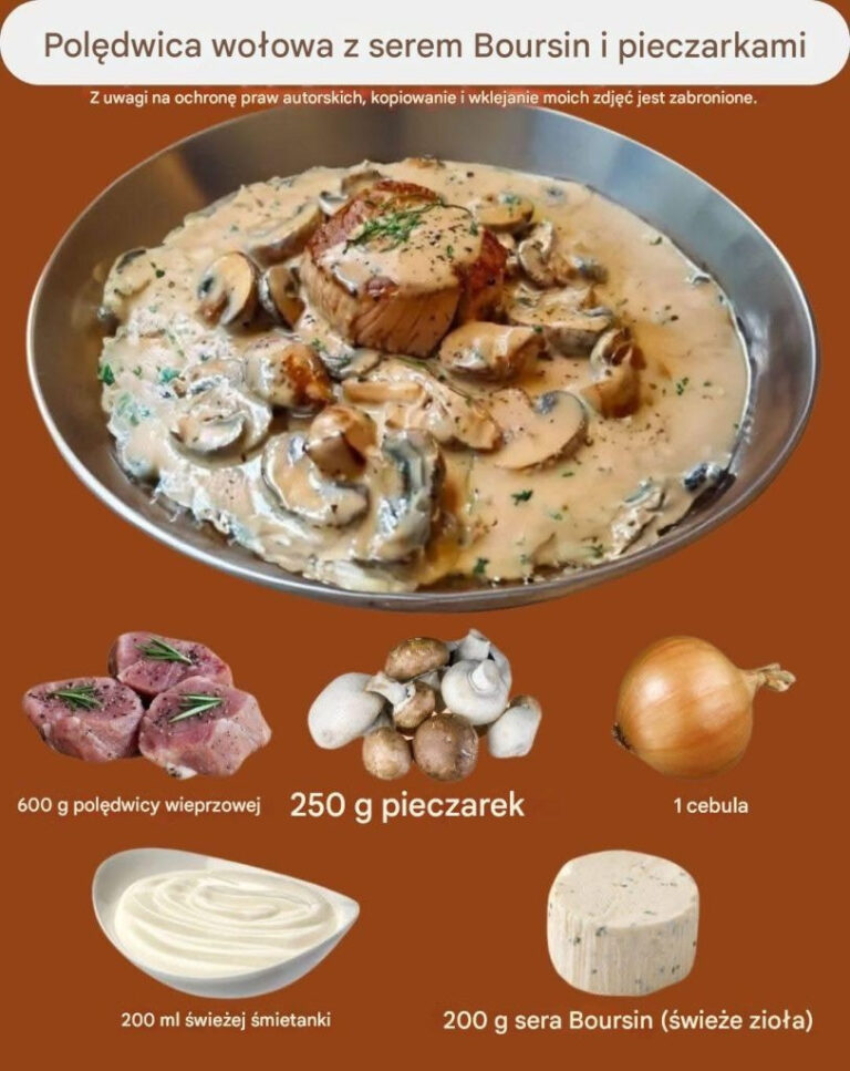 Pol_dwica_wo_owa_z_serem_Boursin_i_pieczarkami__delikatna_i_pyszna_Link_znajdziesz_w_komentarzu__See_more