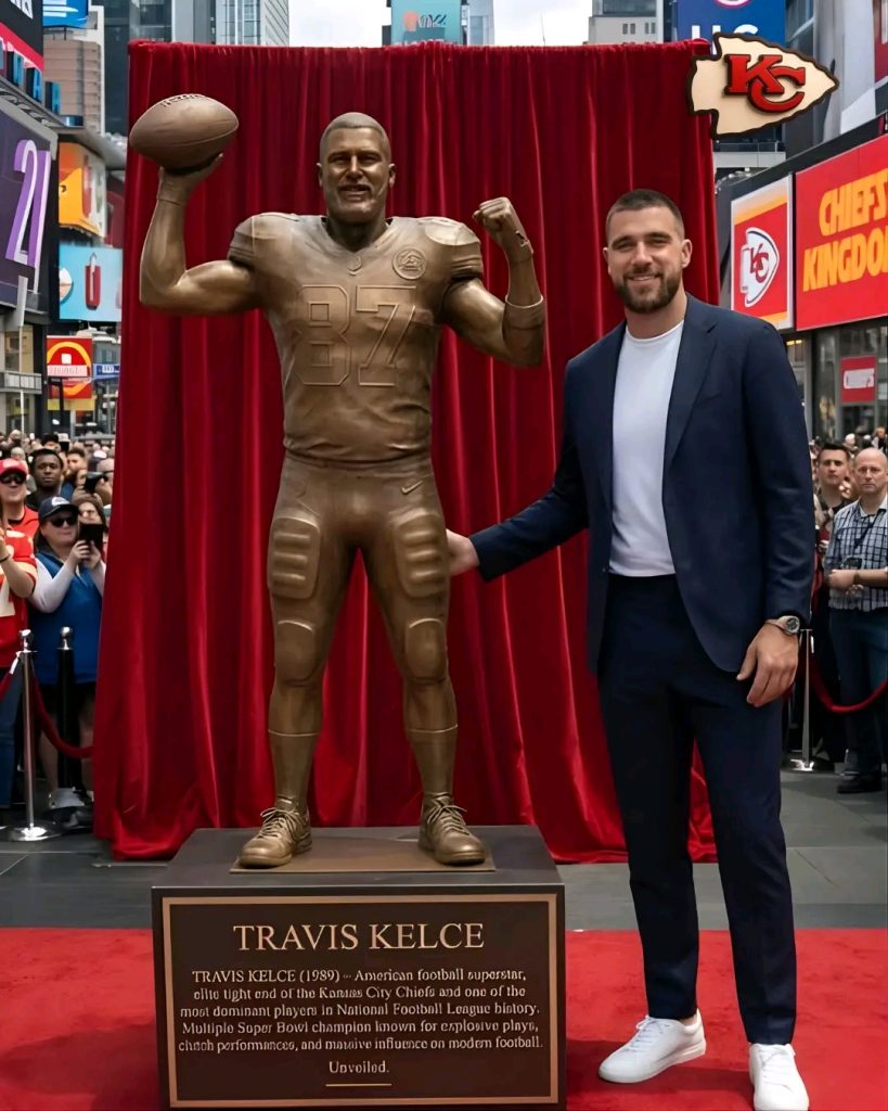 HISTORY_MADE__Travis_Kelce_Becomes_First_NFL_Superstar_With_Full_Body_Bronze_Statue_on_the_Hollywood_Walk_of_Fame HISTORY_MADE__Travis_Kelce_Becomes_First_NFL_Superstar_With_Full_Body_Bronze_Statue_on_the_Hollywood_Walk_of_Fame